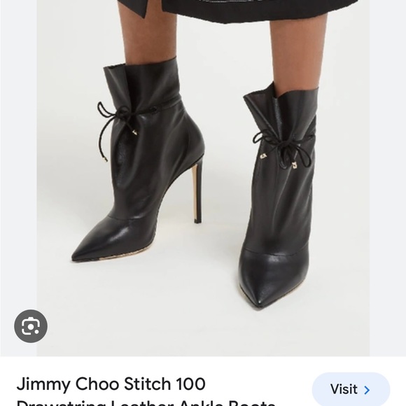 Jimmy Choo Stitch 100 Drawstring Leather Ankle Boots Tan size 36.5 NEVER WORN - Picture 10 of 10